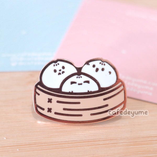 char siu bao enamel pin