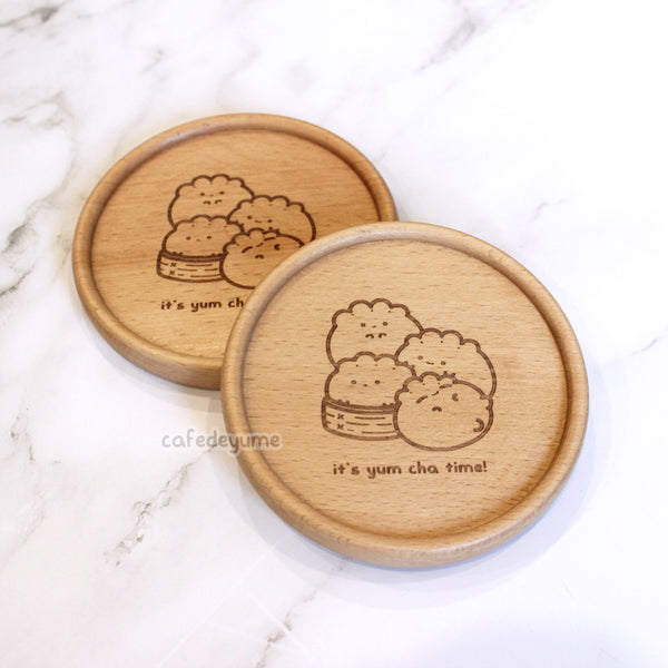 bundle of bao wooden coaster