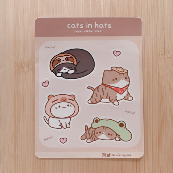 cats in hats sticker sheet