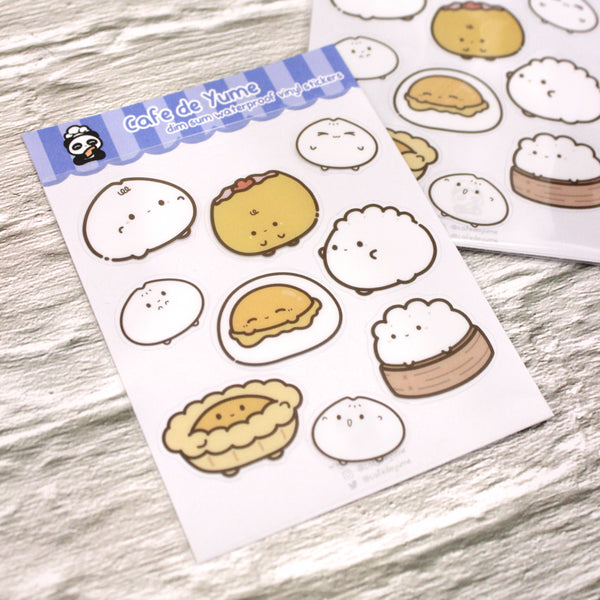 dim sum waterproof vinyl sticker sheet