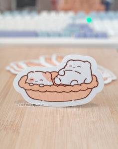 egg tart beary vinyl sticker