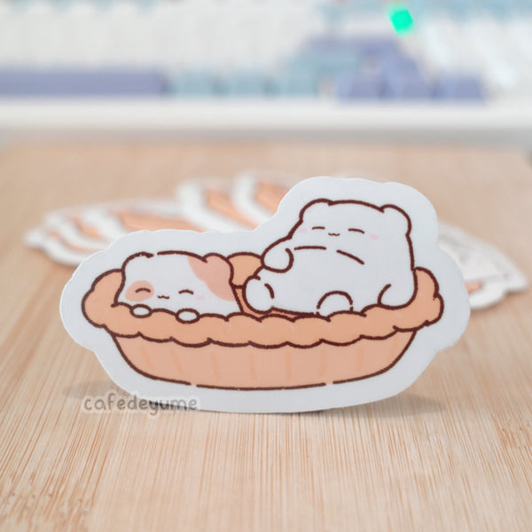 egg tart beary vinyl sticker