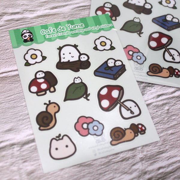 forest friends waterproof vinyl sticker sheet