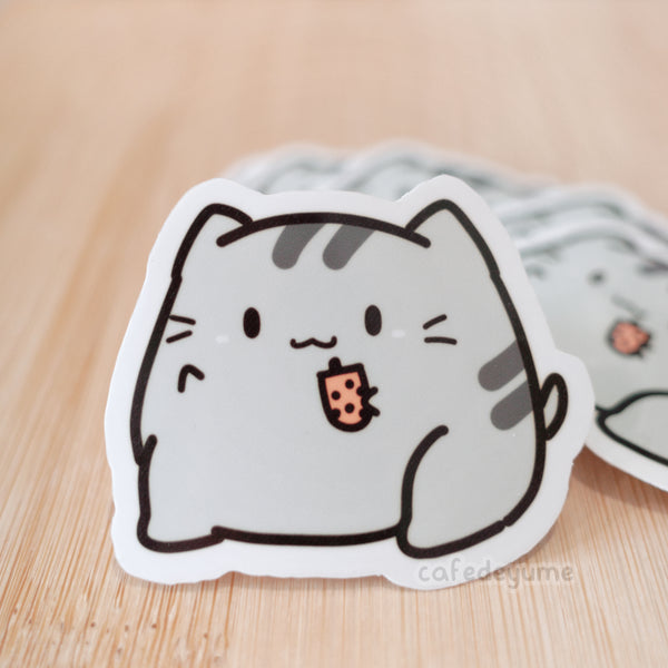 kitty boba vinyl sticker