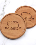 kitty loaf wooden coaster [pickup at Anime Expo]