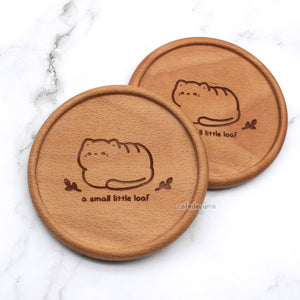 kitty loaf wooden coaster