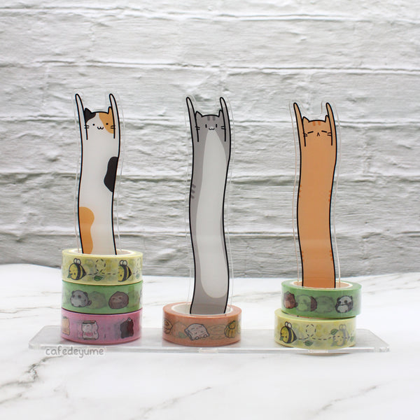 orange loooong cat washi tape stand