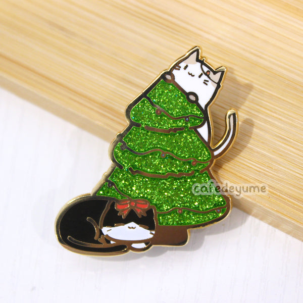 meowwy holidays enamel pin