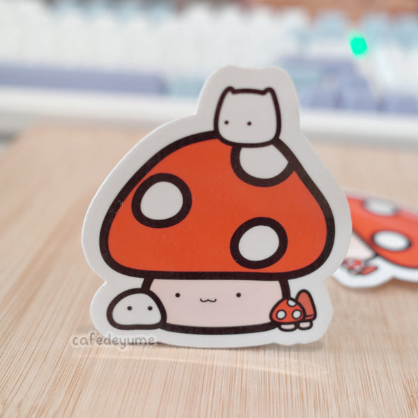 mushroom friend vinyl sticker