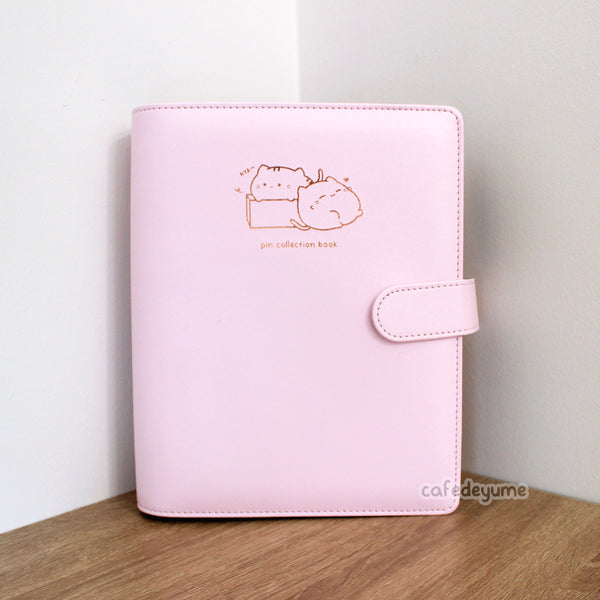 pastel pink kitty pin collection book
