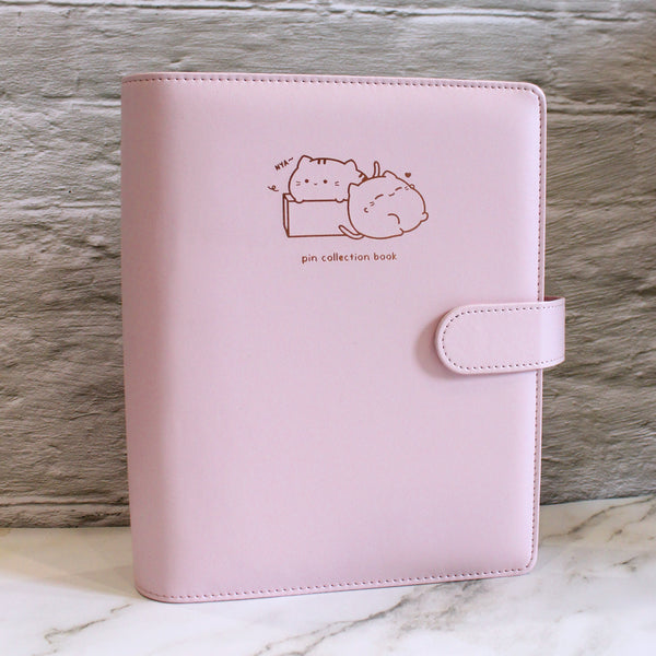 pastel pink kitty pin collection book