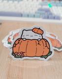 pumpkin cat vinyl sticker