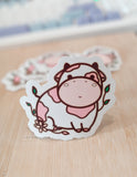 strawberry moo vinyl sticker