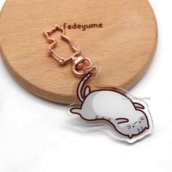 tabby yoga kitty acrylic charm