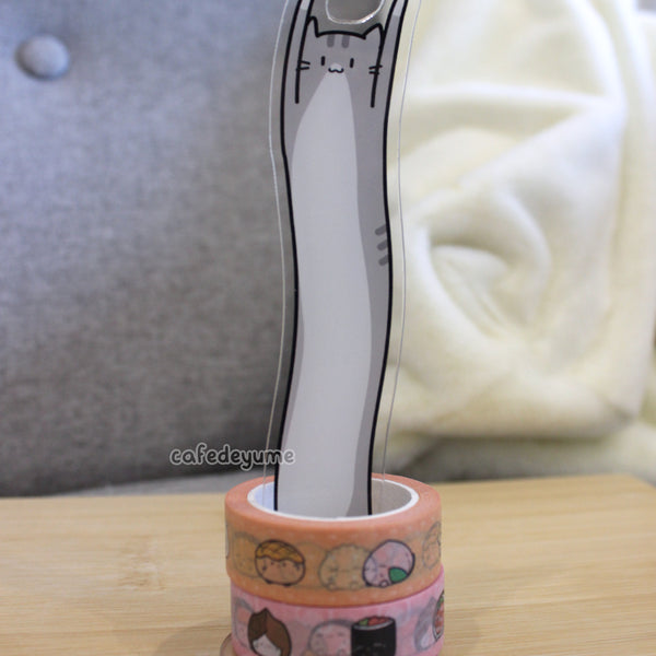 tabby loooong cat washi tape stand