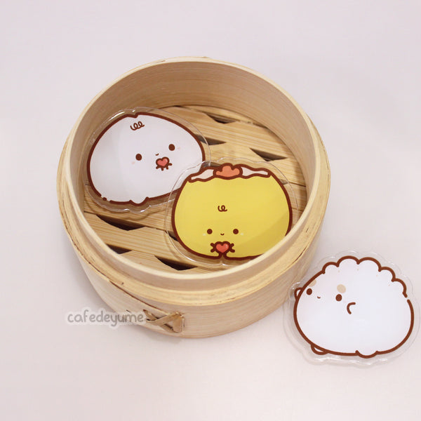 dim sum babies hearts acrylic magnet clips [3 clip set]