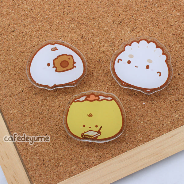 dim sum babies acrylic magnet clips [3 clip set]