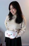 strawberry cow fluffy fanny pack