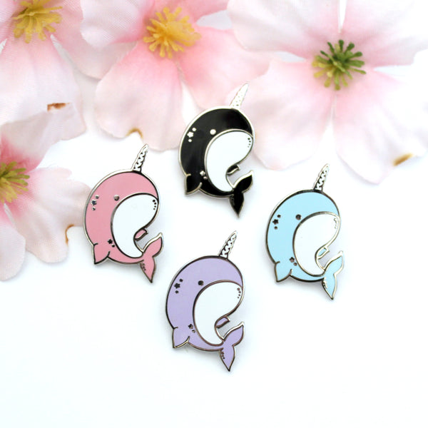 starry narwhal enamel pin