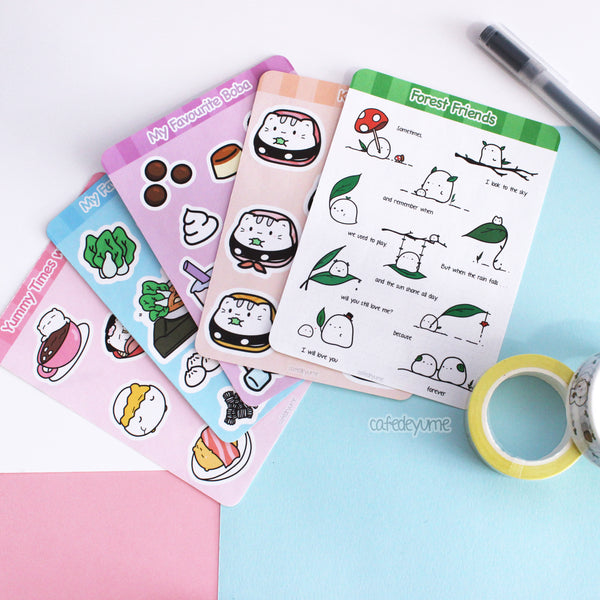 yummy beary sticker sheet