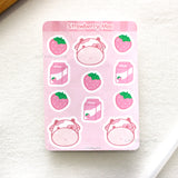 strawberry moo sticker sheet